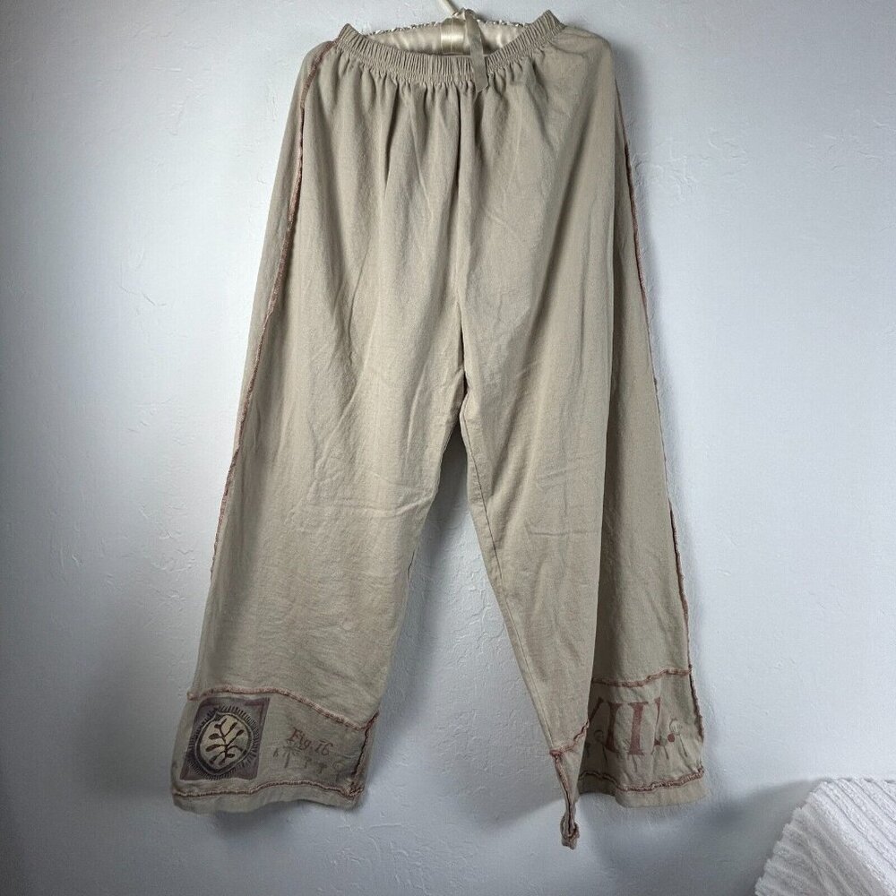 Vintage Blue Fish Women's Elastic Waist Cropped Pants Green Organic Cotton